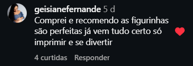 Comentário de geisianefernande recomendando as figurinhas