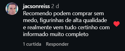 Comentário de jacsonreiss recomendando as figurinhas